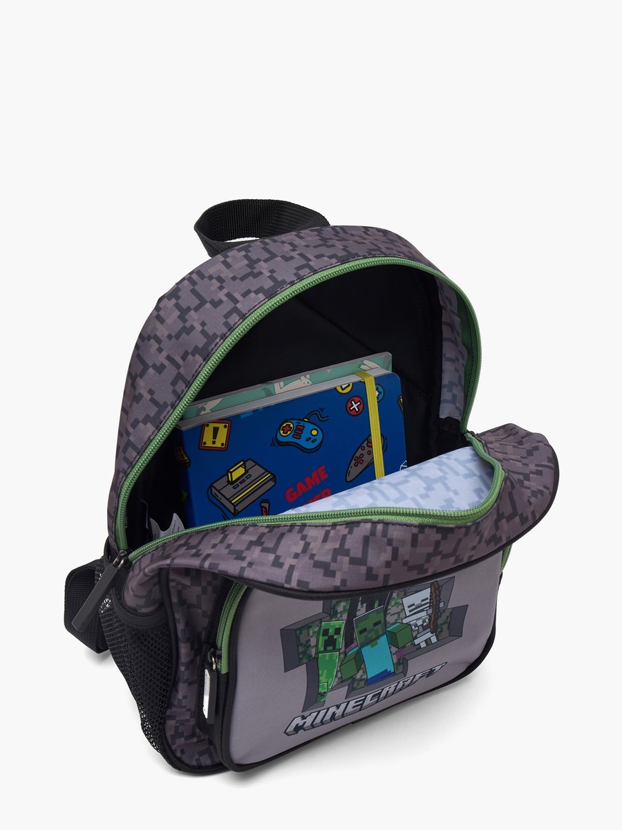Pixelated Print School Backpack with Padded Shoulder Straps