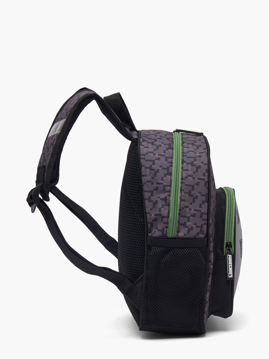 Pixelated Print School Backpack with Padded Shoulder Straps