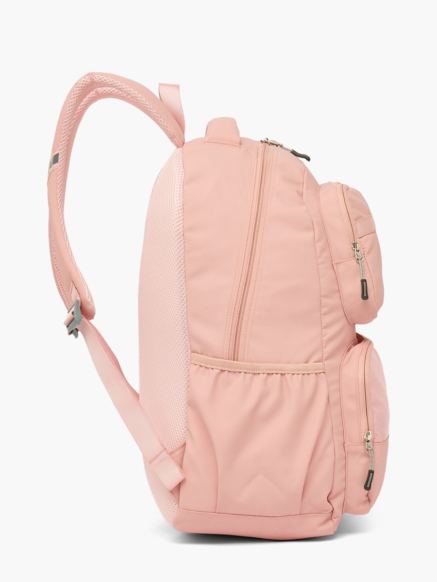 Solid School Backpack with Padded Shoulder Straps