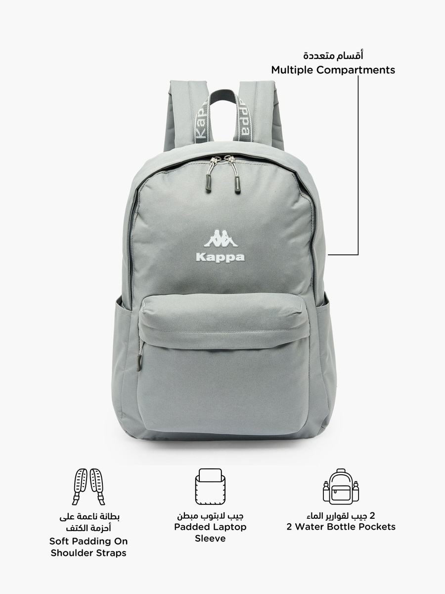 Logo Print Backpack with Adjustable Straps