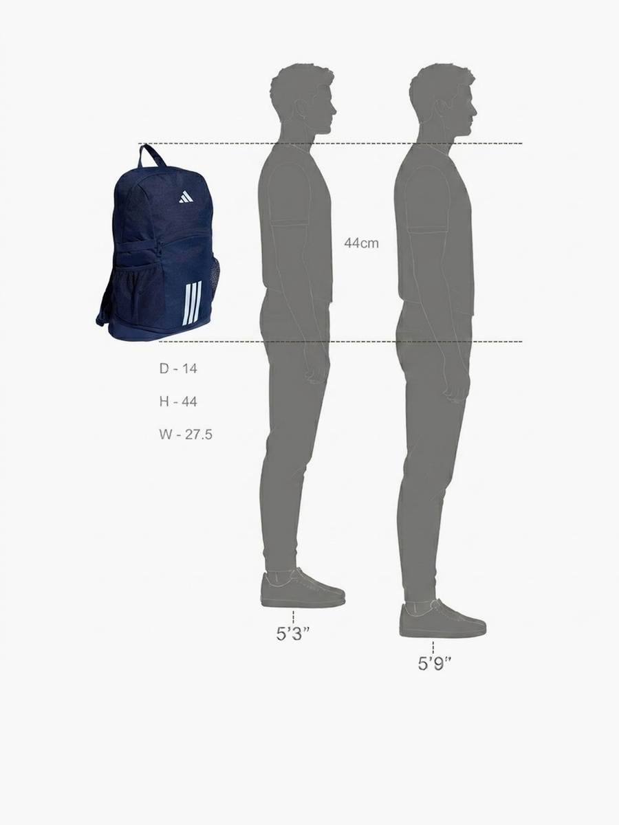 Logo Print Backpack with Padded Shoulder Straps - 17 L