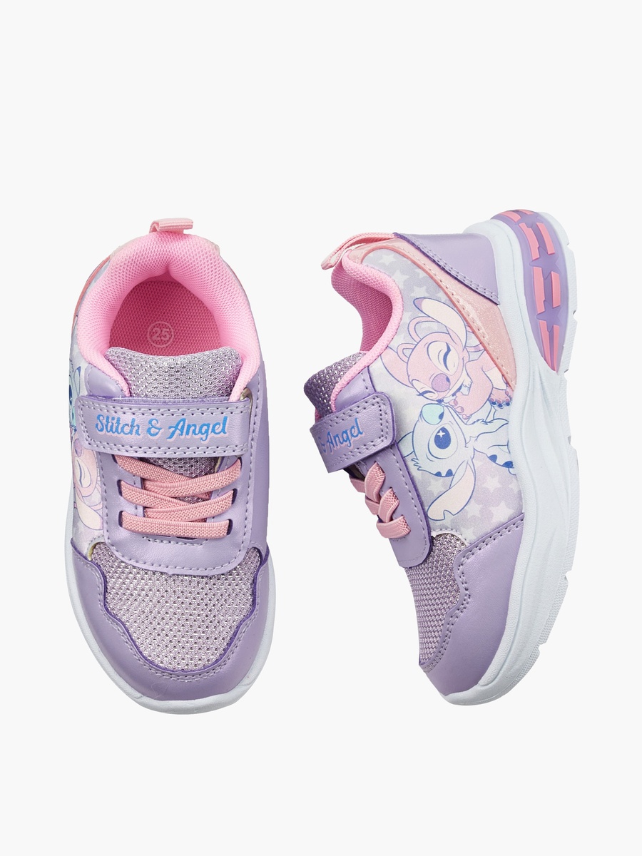 Stitch and Angel Print Light-Up Ankle Sneakers