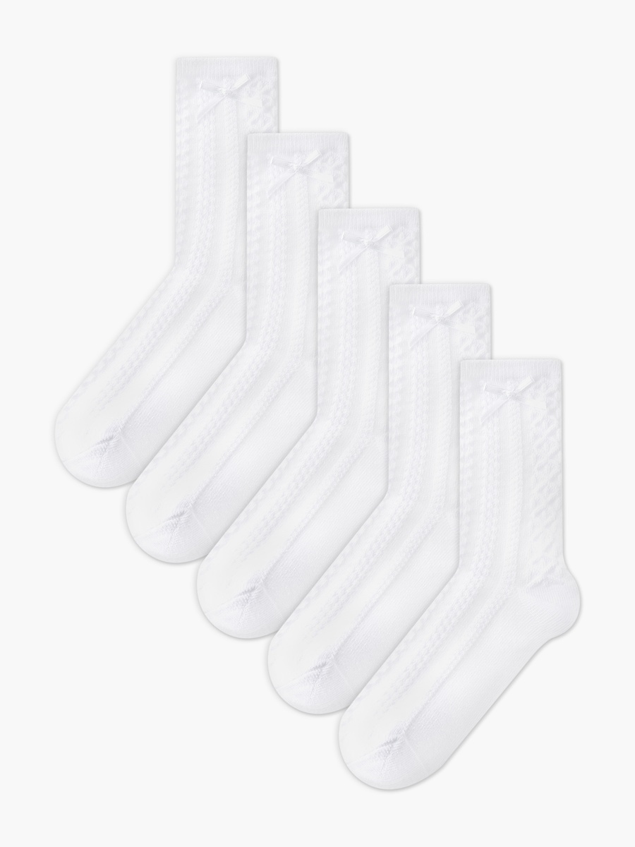 Pack of 4 School Socks with Bow Accent