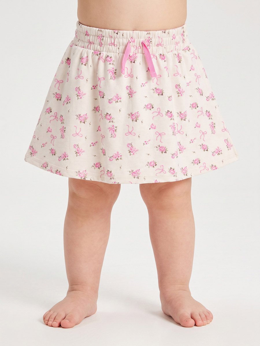 Baby Girl Pink All Over Print Top and Skort Set