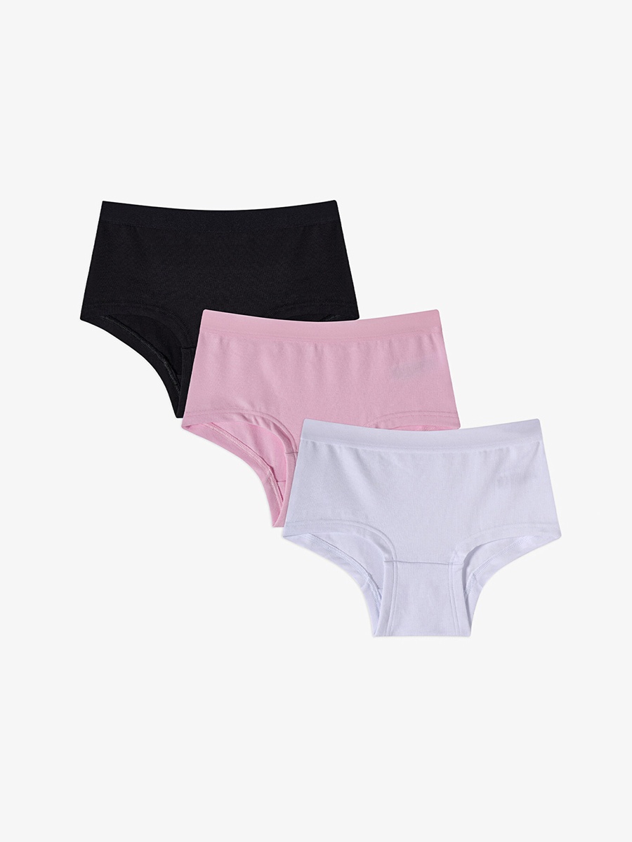 Pack of 3 - Girls Cotton Everyday Basic Hipster Briefs