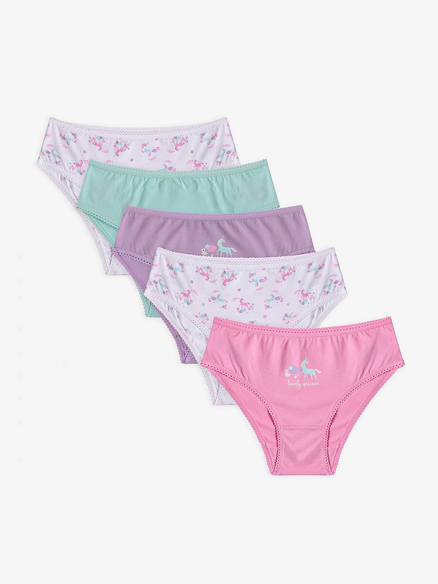 Pack of 5 -  Girls Cotton Everyday Lovely Briefs