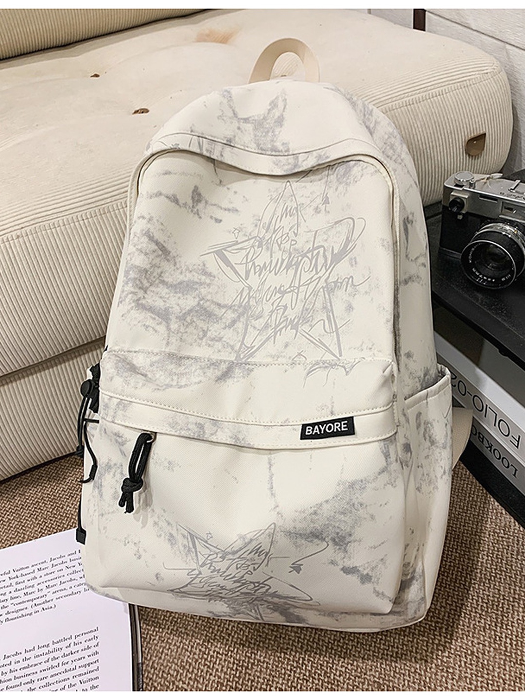 Printed Zip Pocket Backpack