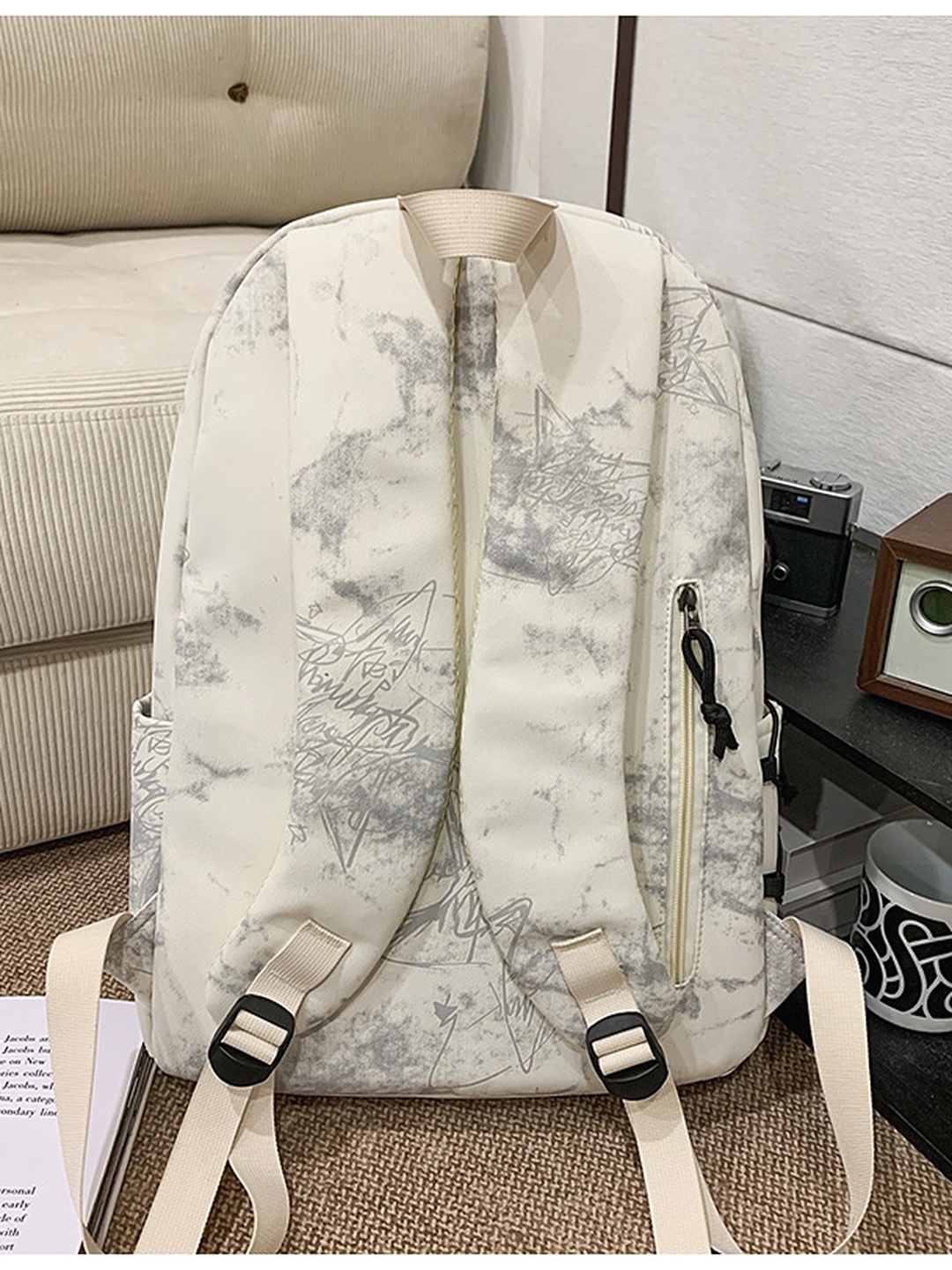 Printed Zip Pocket Backpack