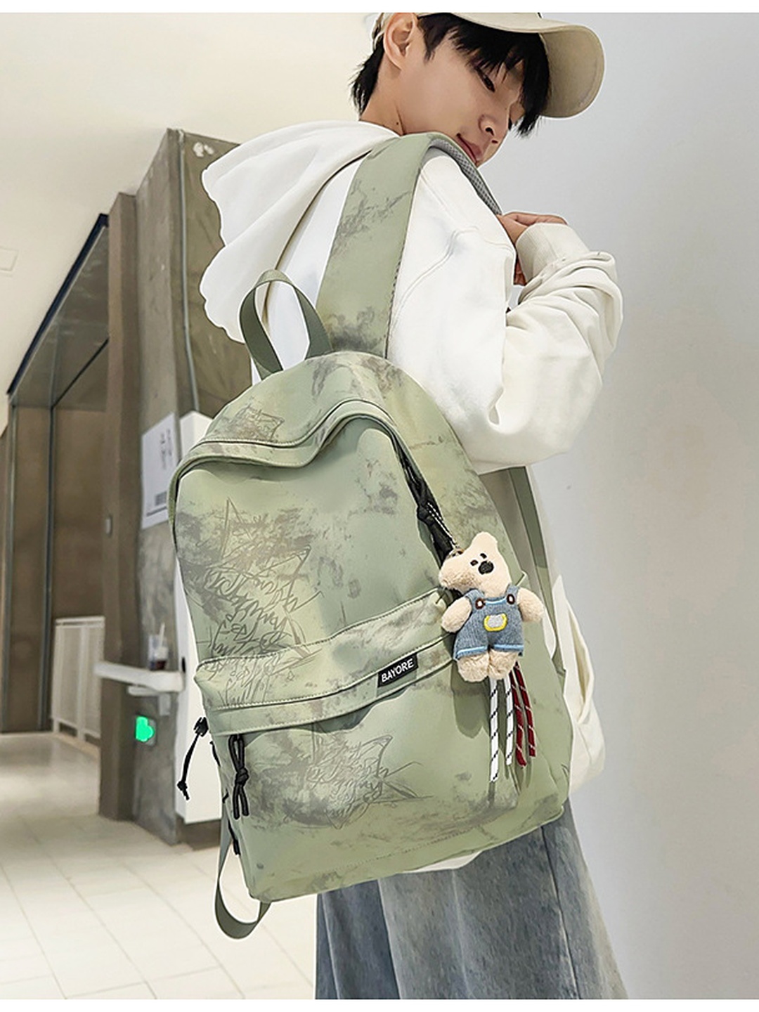 Printed Zip Pocket Backpack