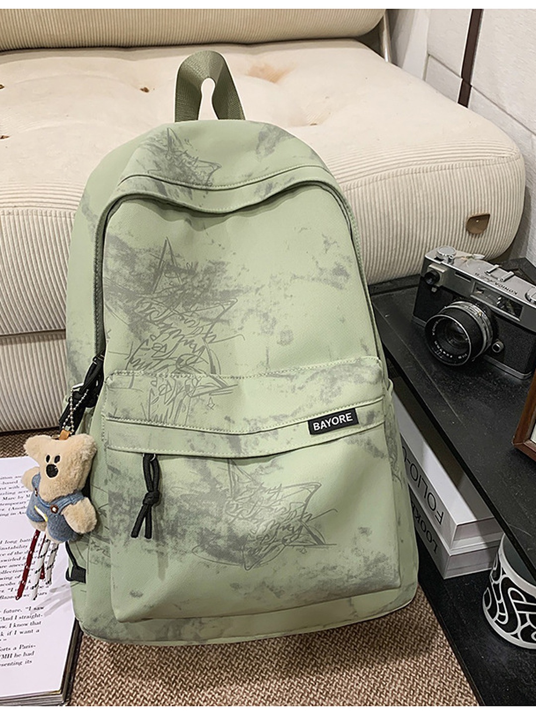 Printed Zip Pocket Backpack