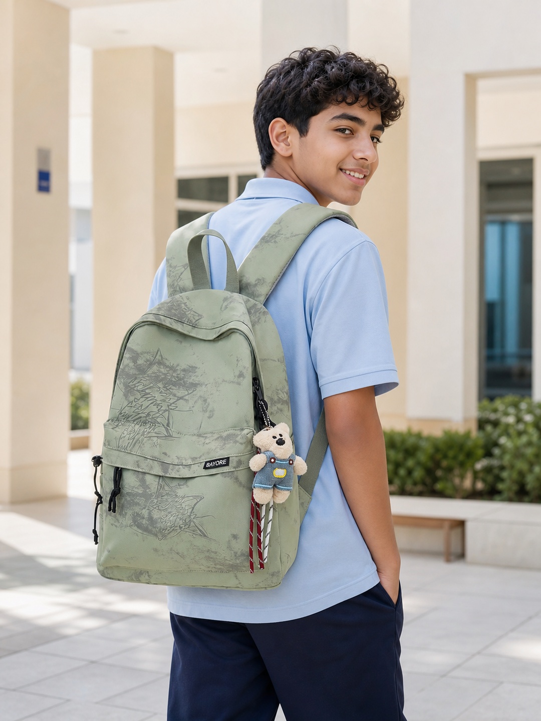 Printed Zip Pocket Backpack