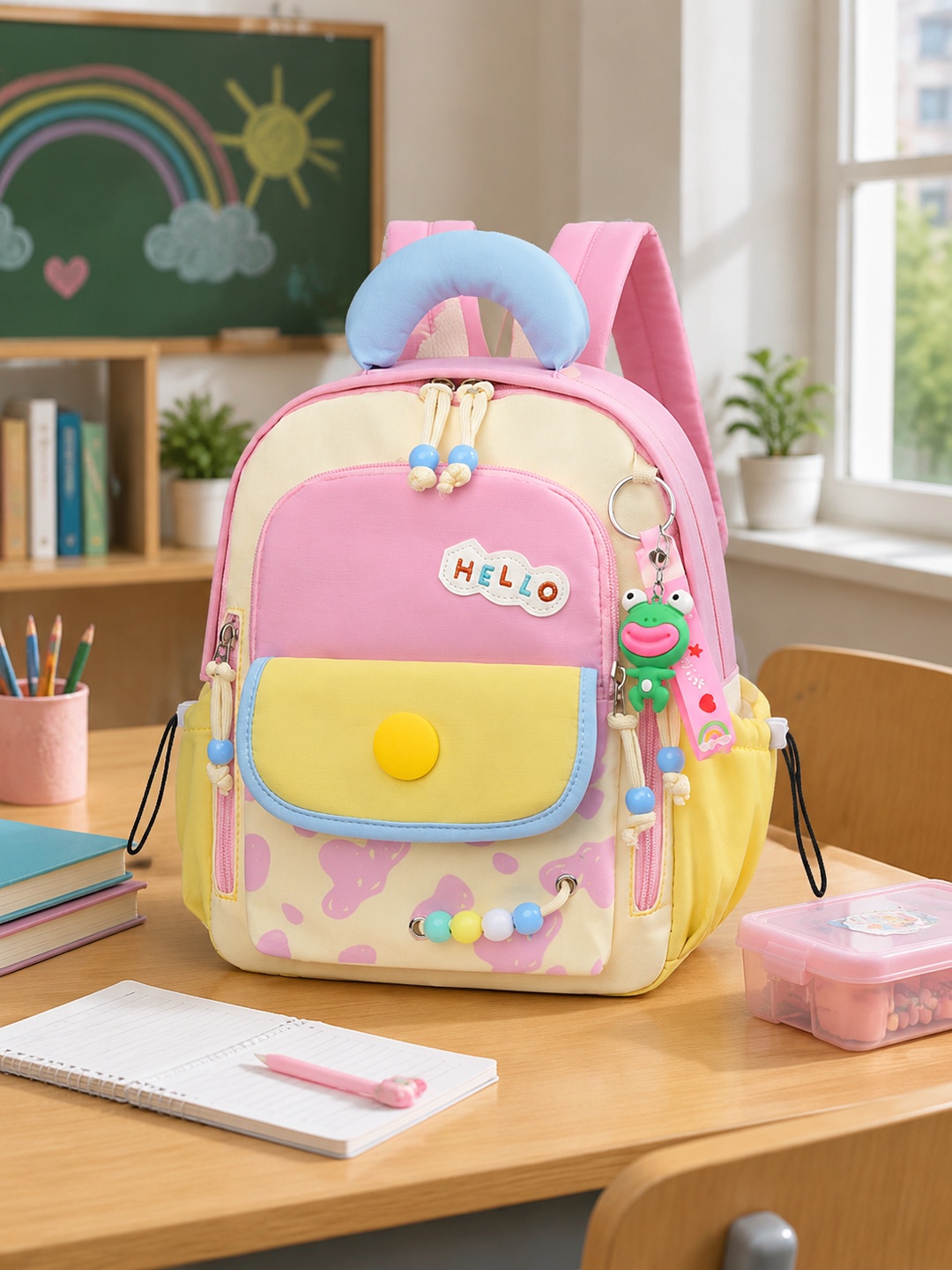 Contrast Flap Pocket Printed Backpack