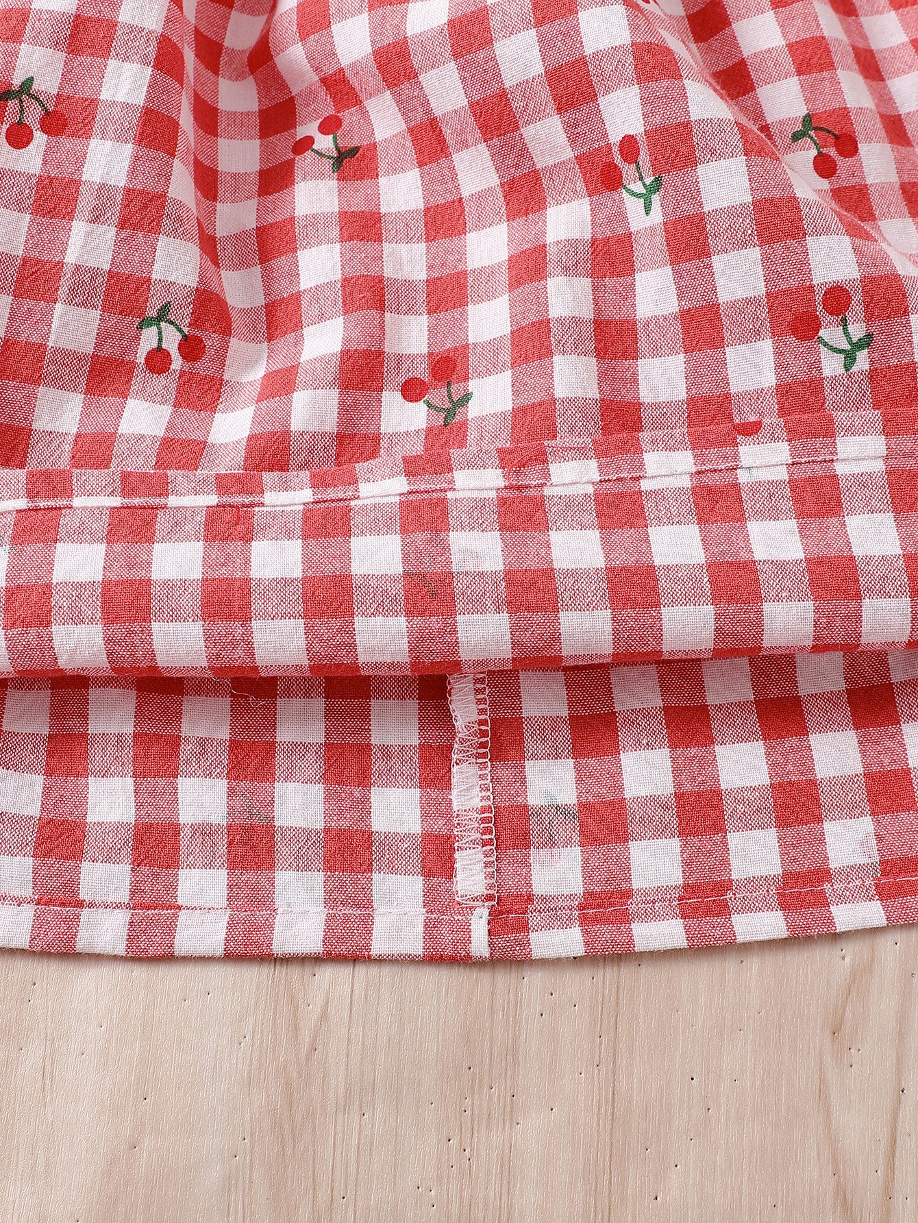 Red Gingham Cherry PrintDress