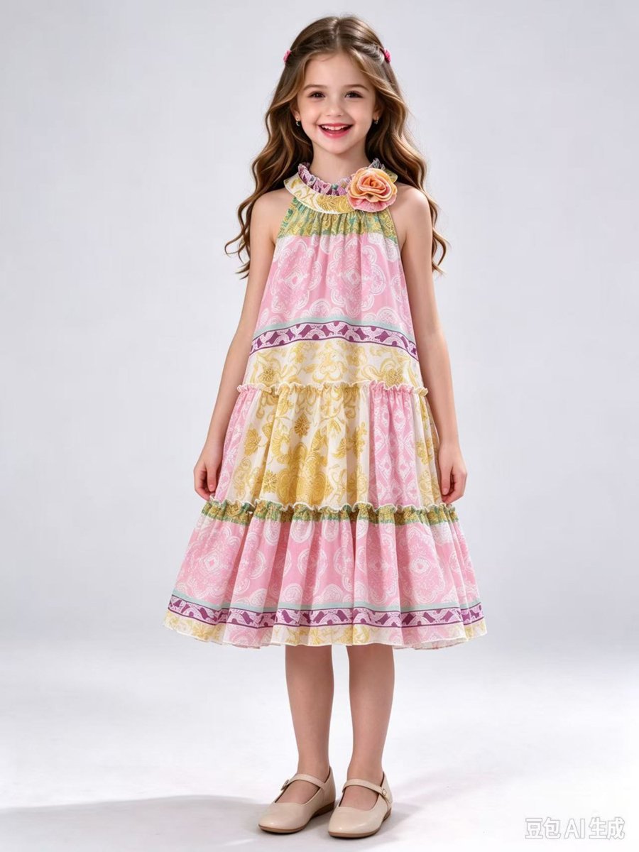 All Over Print Tiered Dress