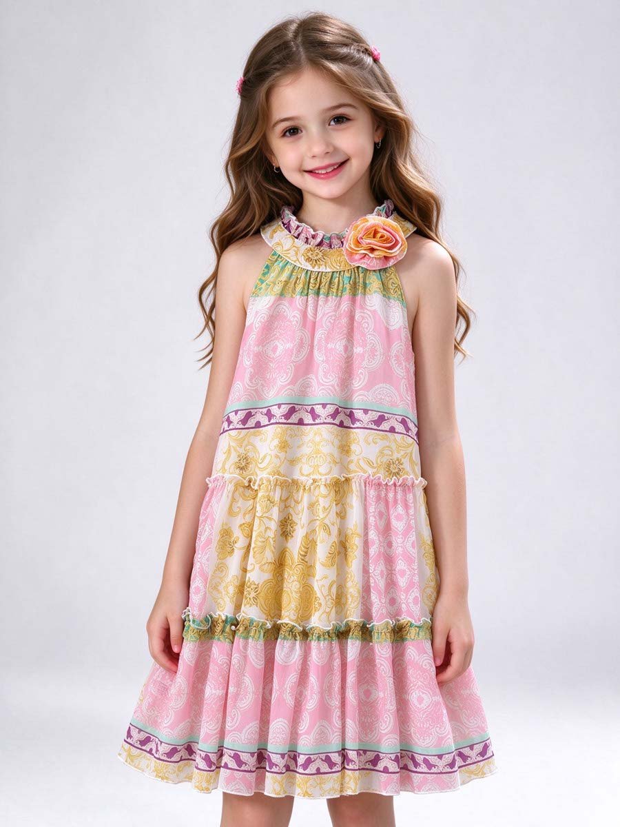 All Over Print Tiered Dress