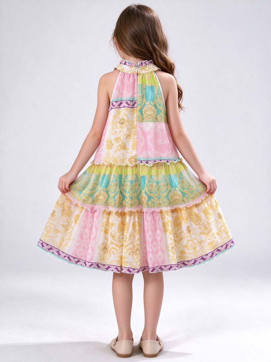 All Over Print Tiered Dress