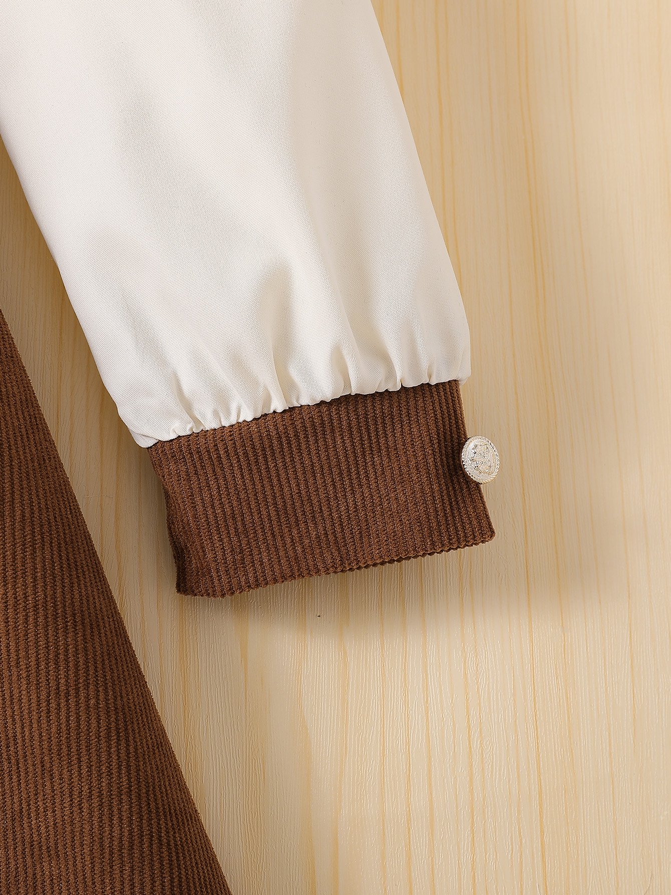 Coffee Brown Corduroy Dress with Long Sleeves