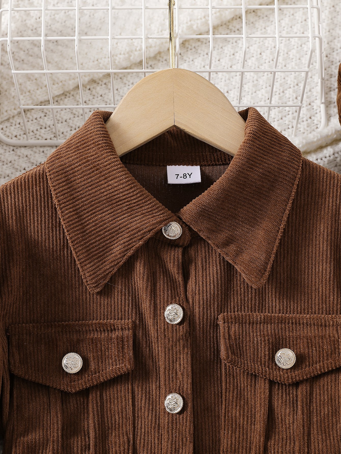 Coffee Brown Corduroy Fit and Flare Dress