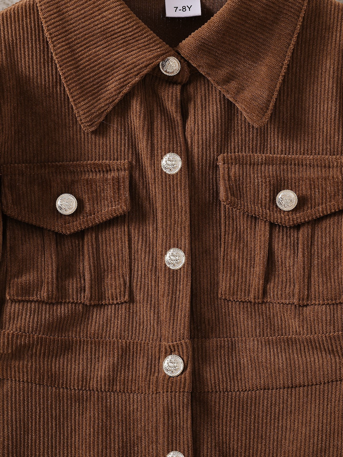 Coffee Brown Corduroy Fit and Flare Dress