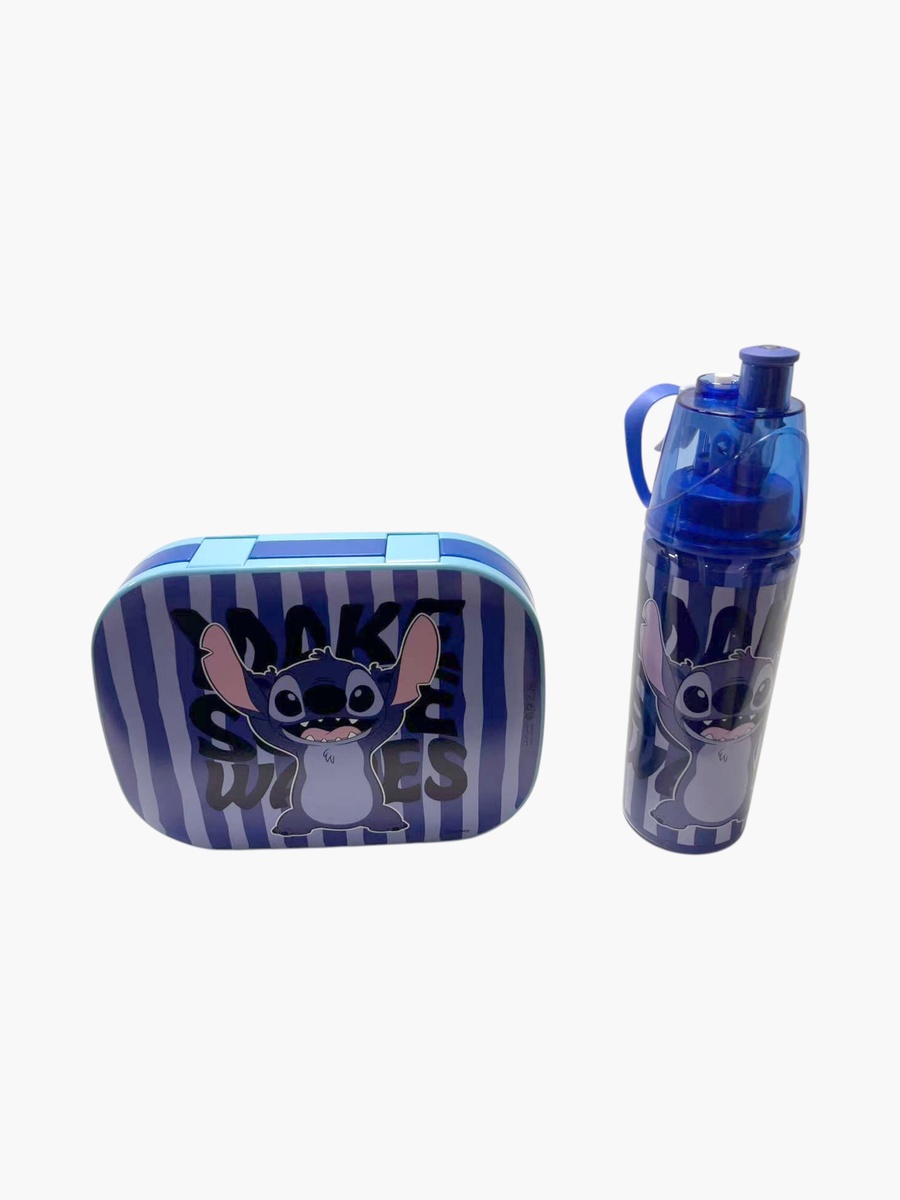 قارورة مياه بطبعات ستيتش مع شنطة غداء وصندوق من ديزني