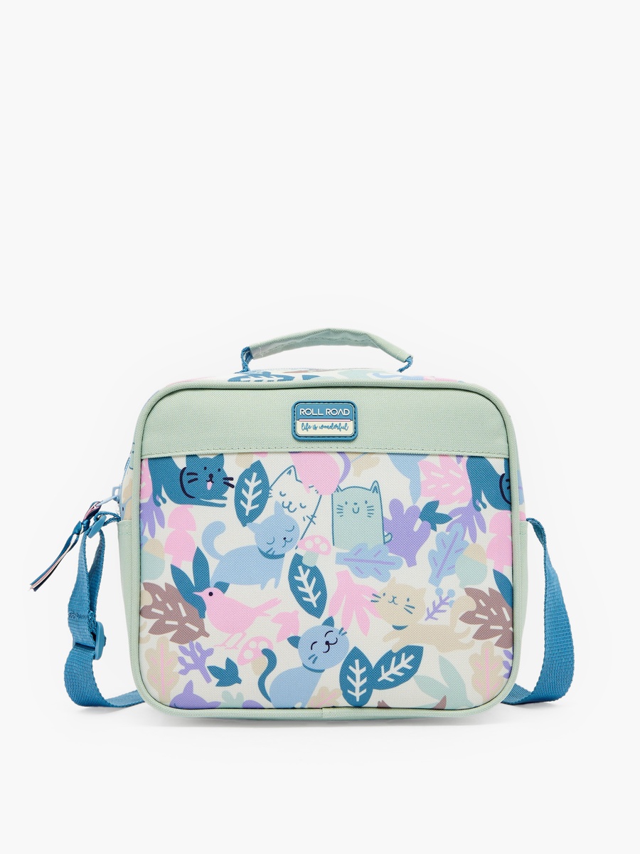 Cat Print Lunch Bag with Adjustable Strap