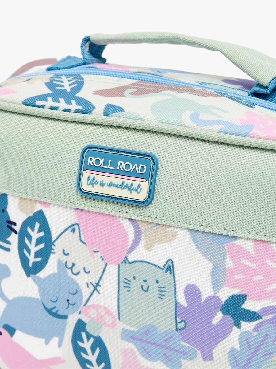 Cat Print Lunch Bag with Adjustable Strap