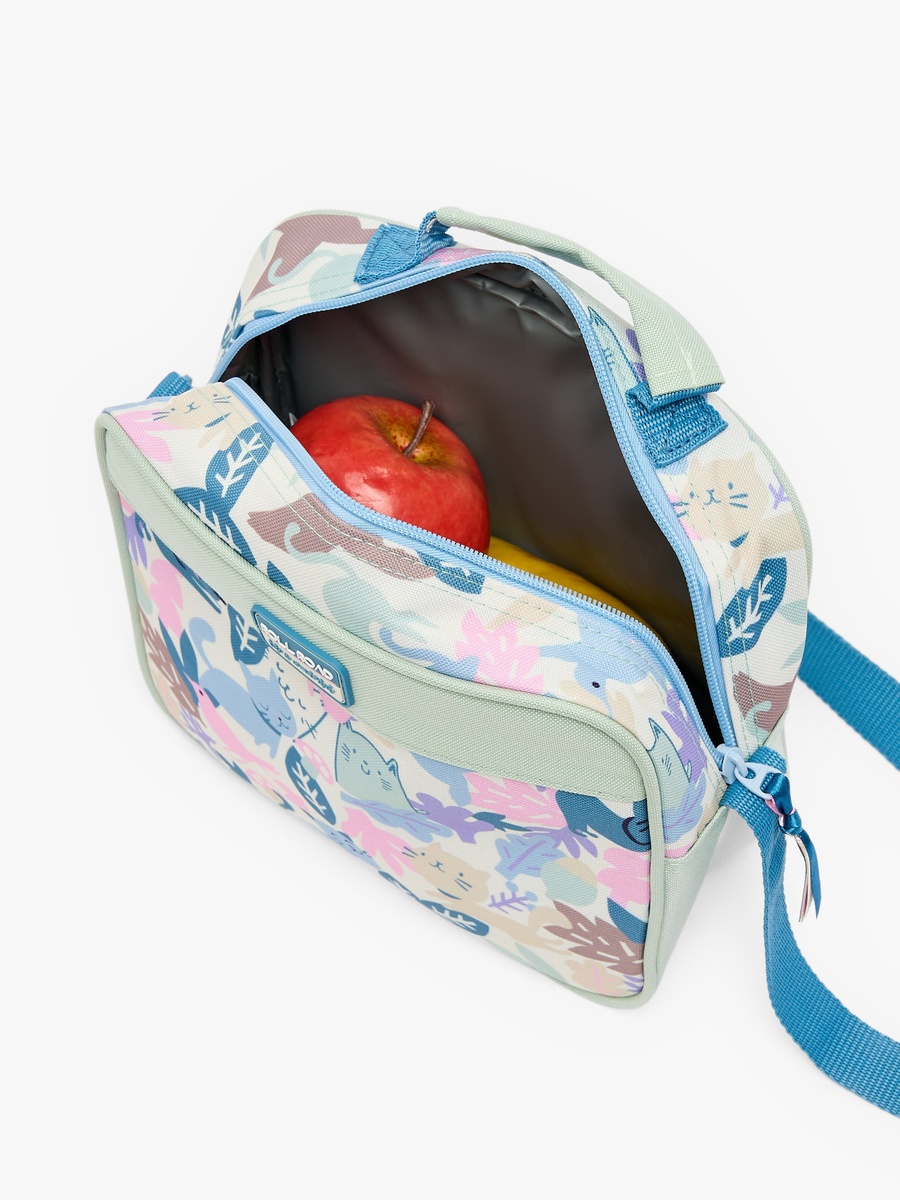 Cat Print Lunch Bag with Adjustable Strap