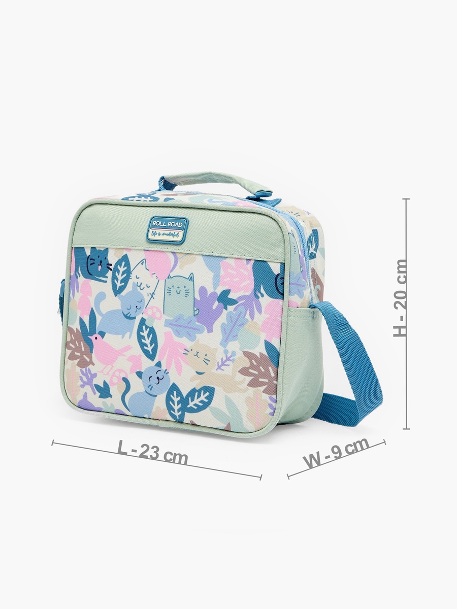 Cat Print Lunch Bag with Adjustable Strap