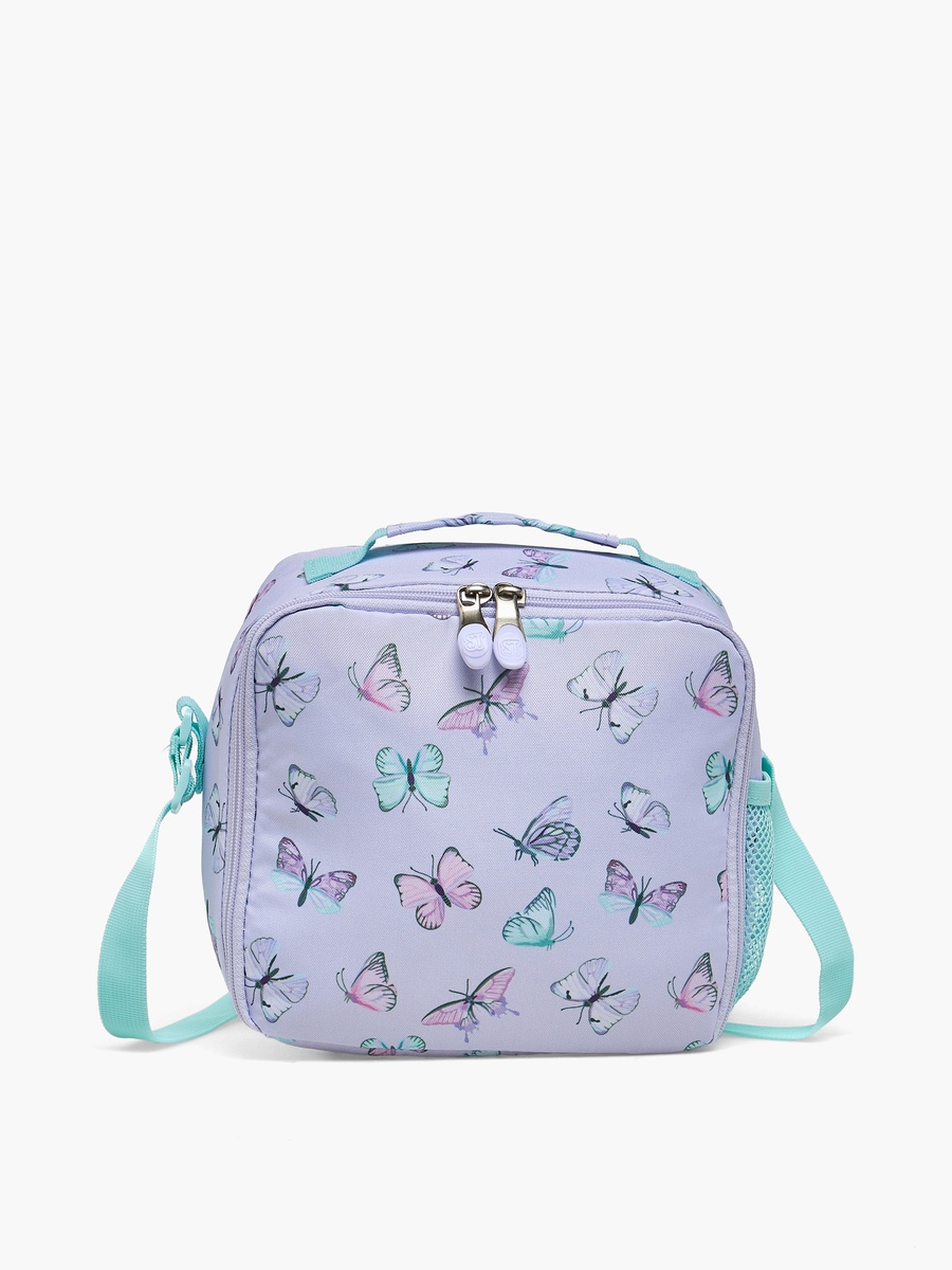 Butterfly Print Lunch Bag with Adjustable Strap