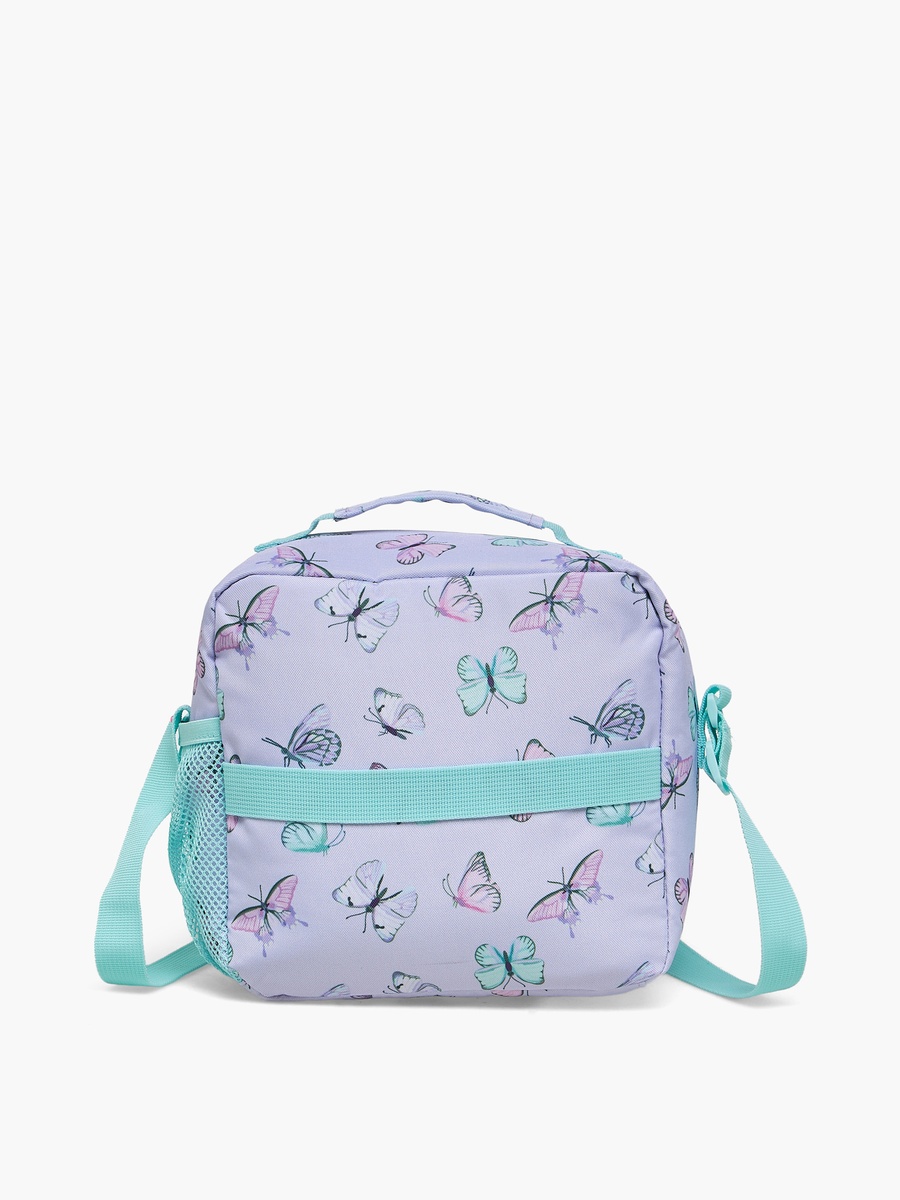 Butterfly Print Lunch Bag with Adjustable Strap