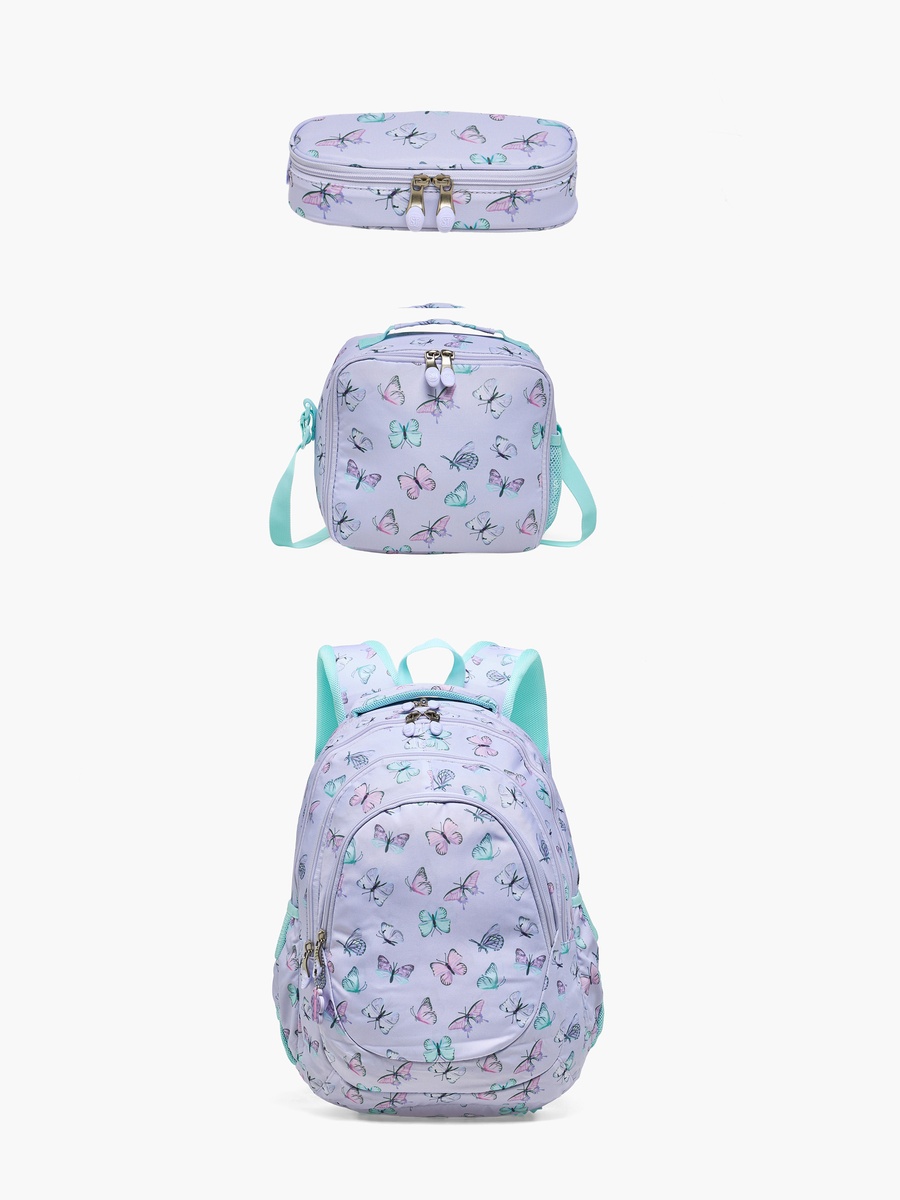 Butterfly Print Lunch Bag with Adjustable Strap