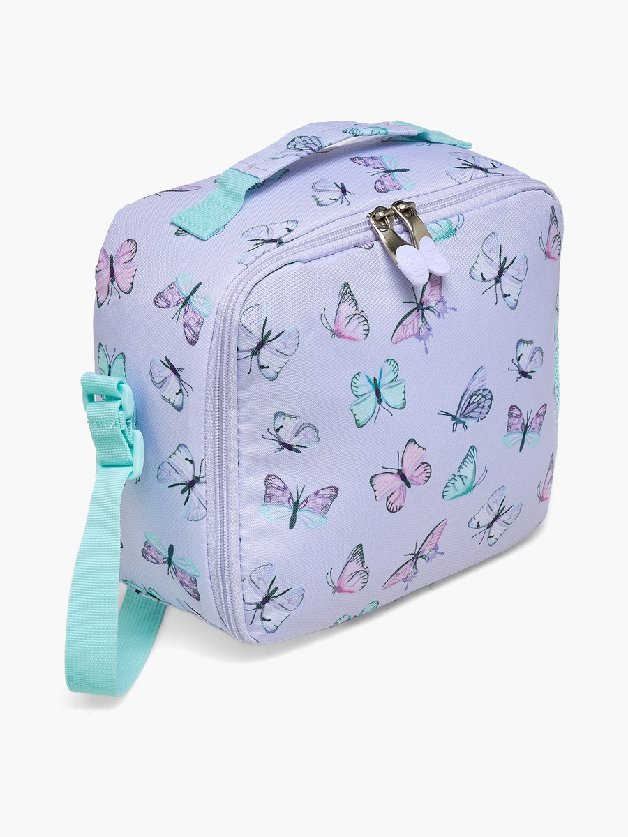 Butterfly Print Lunch Bag with Adjustable Strap