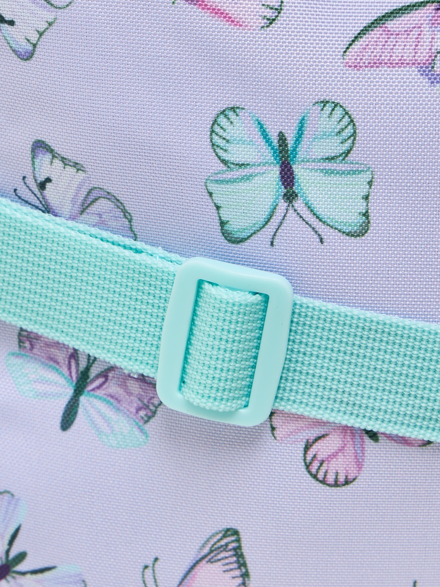 Butterfly Print Lunch Bag with Adjustable Strap