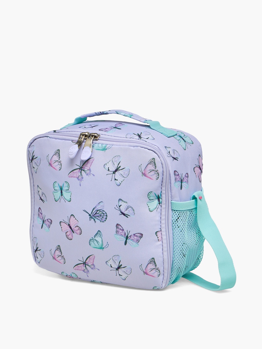 Butterfly Print Lunch Bag with Adjustable Strap