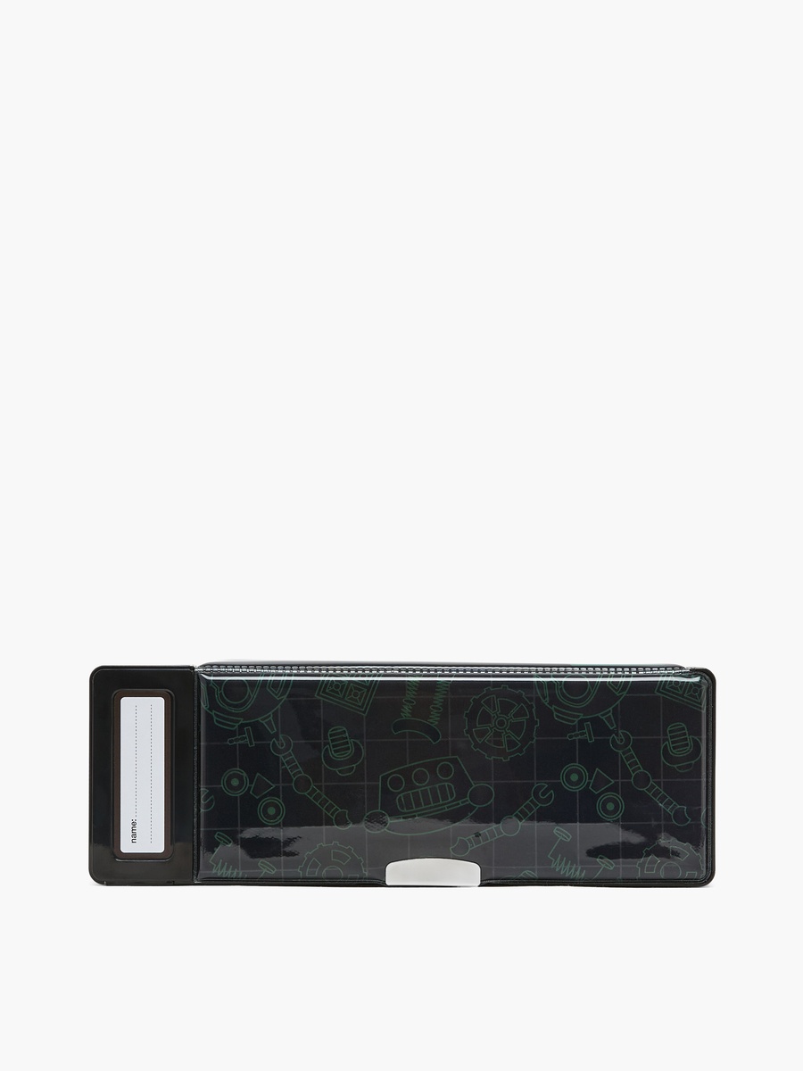 Robot Print Pencil Case with Snap Closure