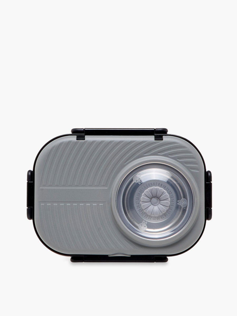Stainless Steel 2-Compartment Lunch Box with Spoon and Fork - 1 L