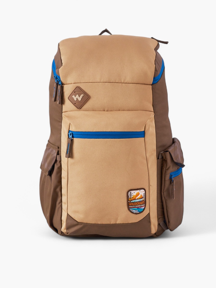 Colourblock Cargo Backpack with Zip Closure