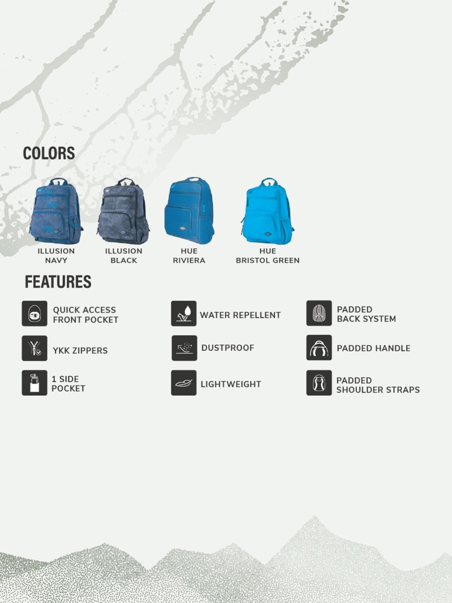 Printed Backpack with Adjustable Straps and Zip Closure - 15x28x39 cm