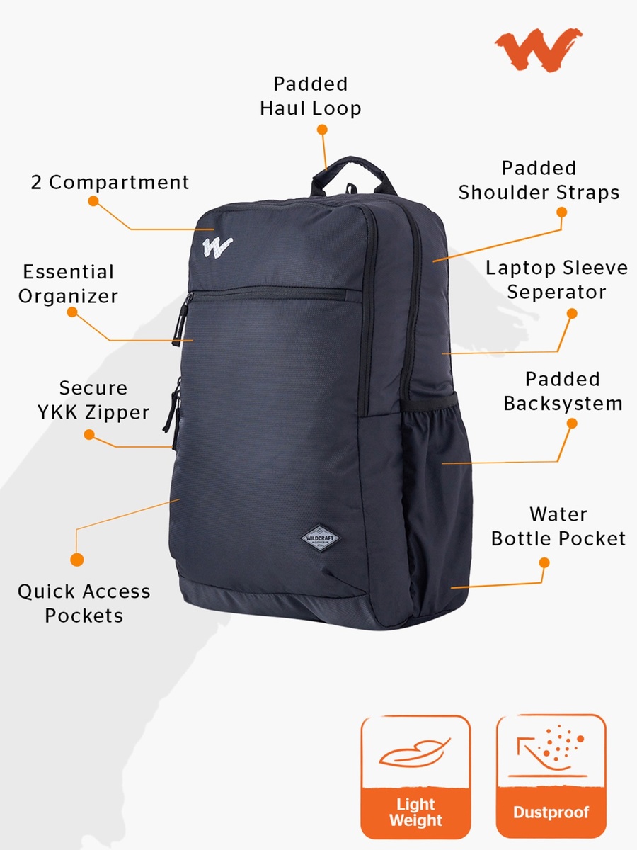 Solid Backpack with Adjustable Shoulder Straps - 23x32x46 cm