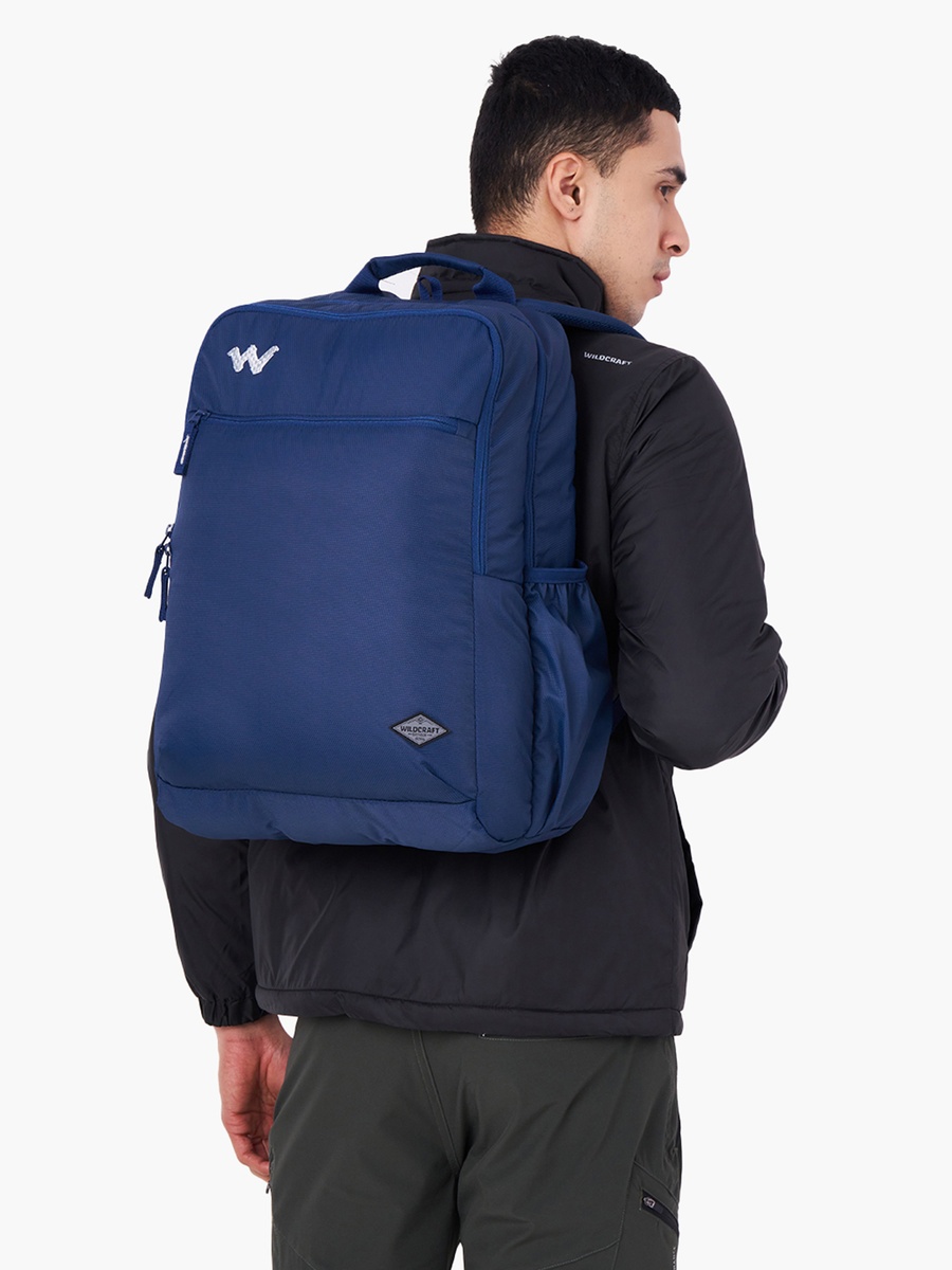 Solid Backpack with Padded Shoulder Straps - 23x32x46 cm