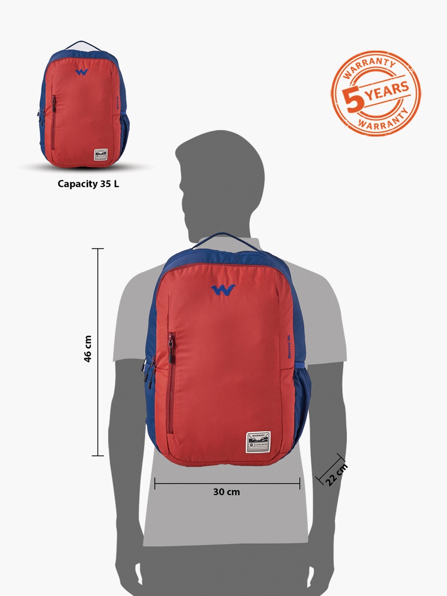 Colourblock School Backpack with Adjustable Shoulder Straps - 22x30x46 cm