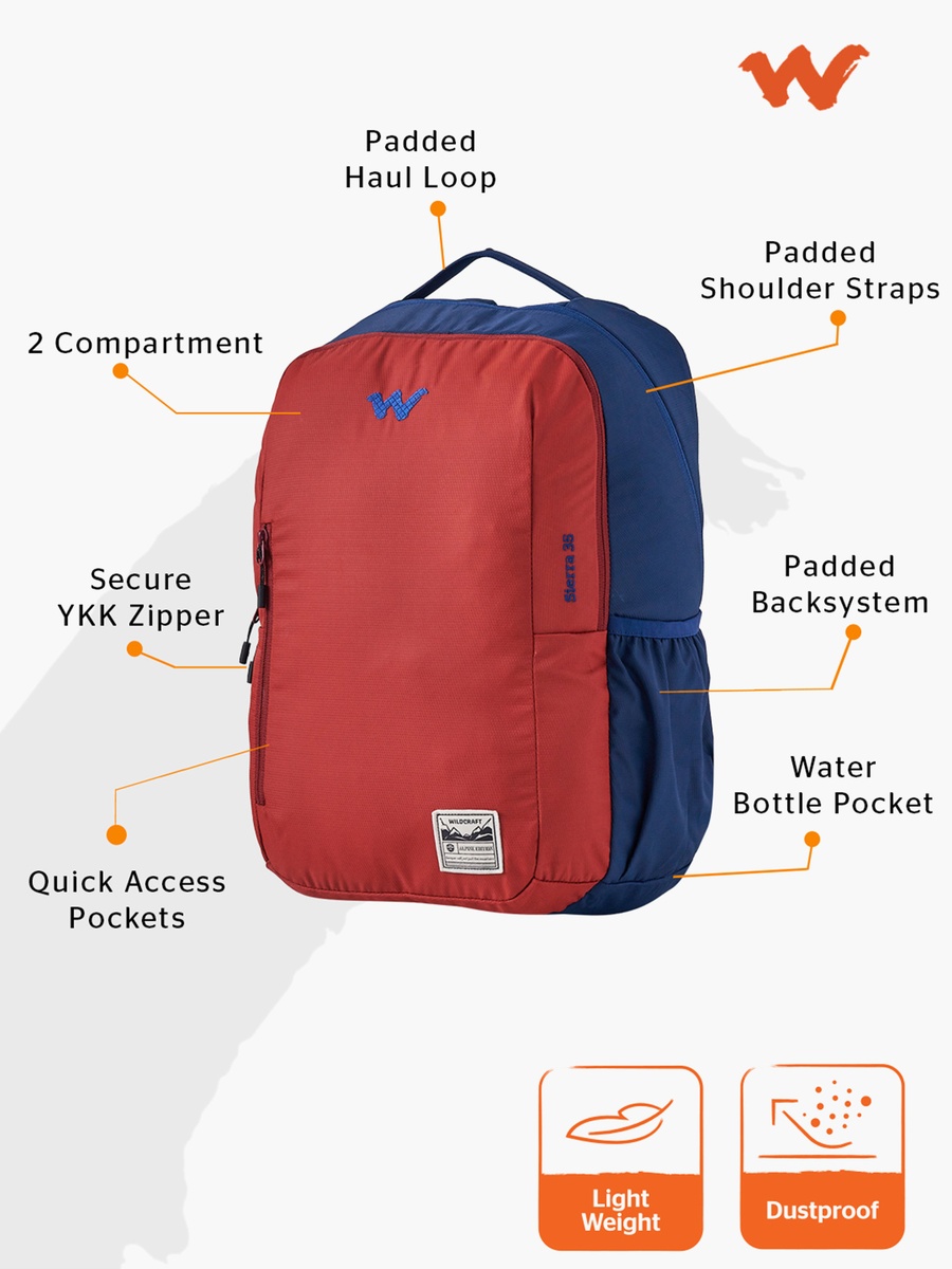 Colourblock School Backpack with Adjustable Shoulder Straps - 22x30x46 cm