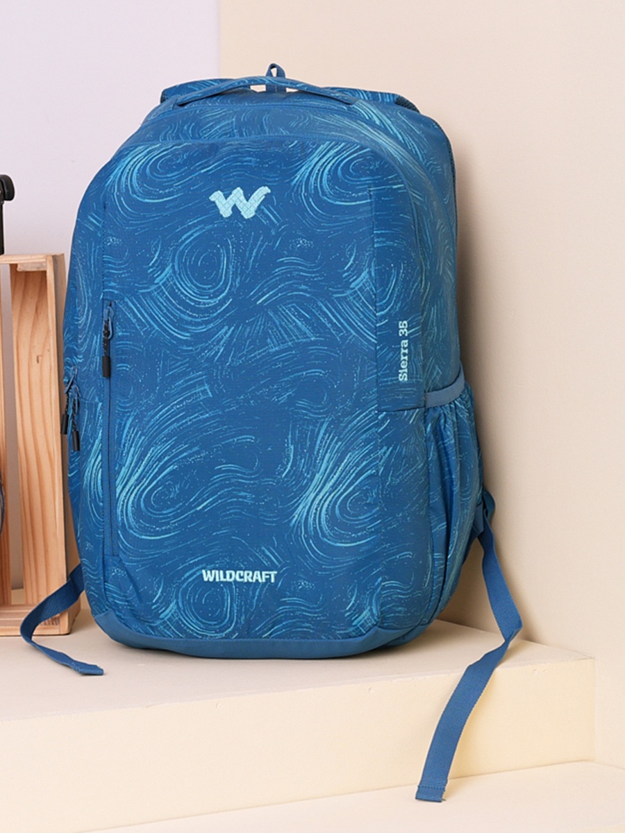 Printed Backpack with Adjustable Shoulder Straps - 22x30x46 cm
