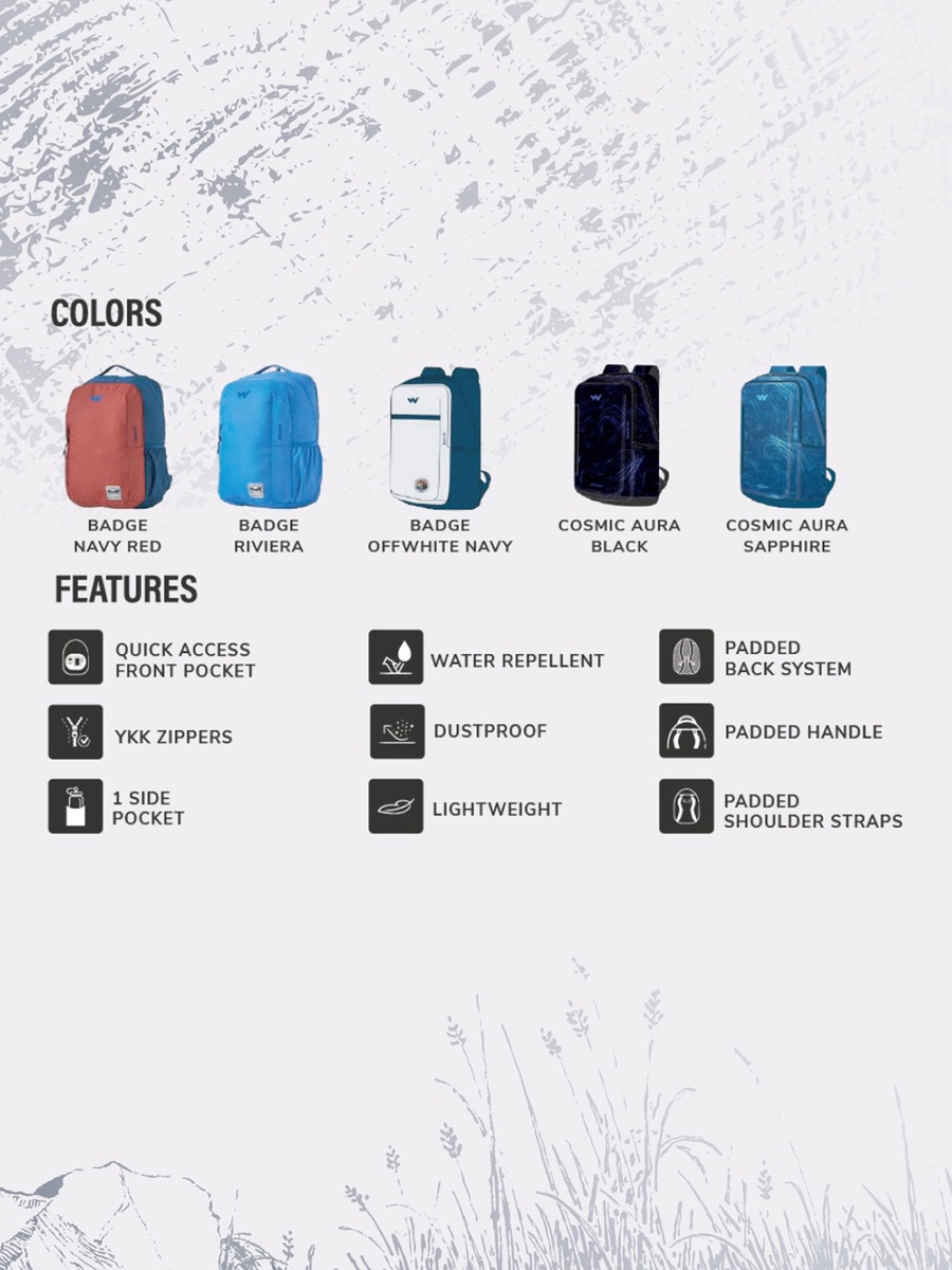 Printed Backpack with Adjustable Shoulder Straps - 22x30x46 cm