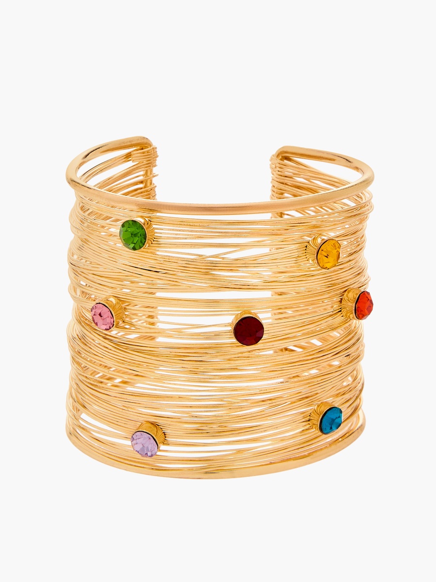 Gold Tone Embellished Cuff Bracelet