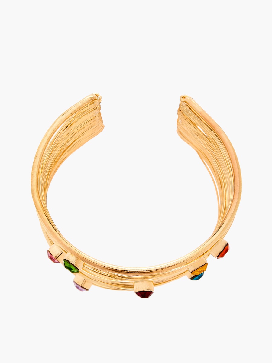 Gold Tone Embellished Cuff Bracelet