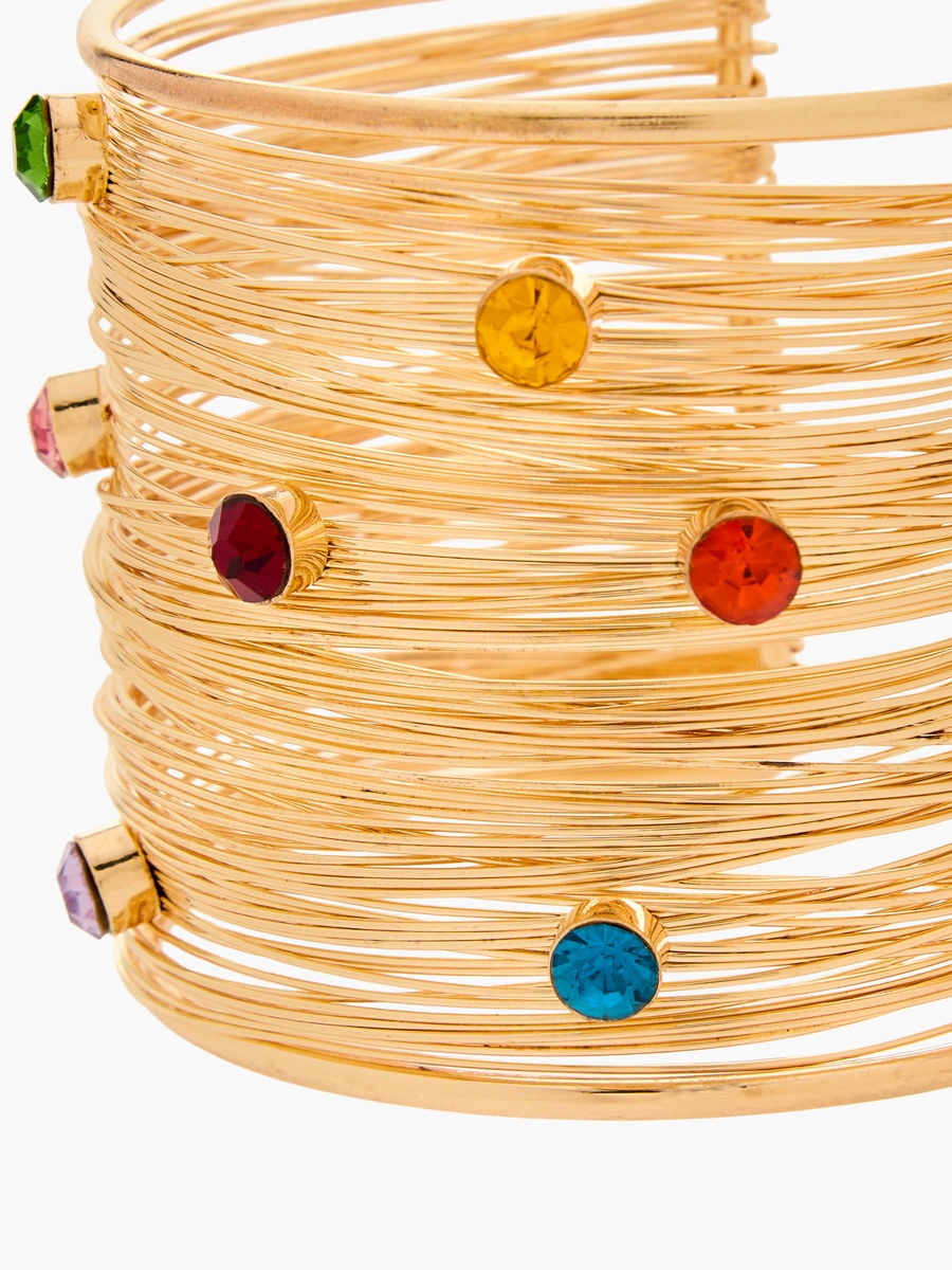 Gold Tone Embellished Cuff Bracelet