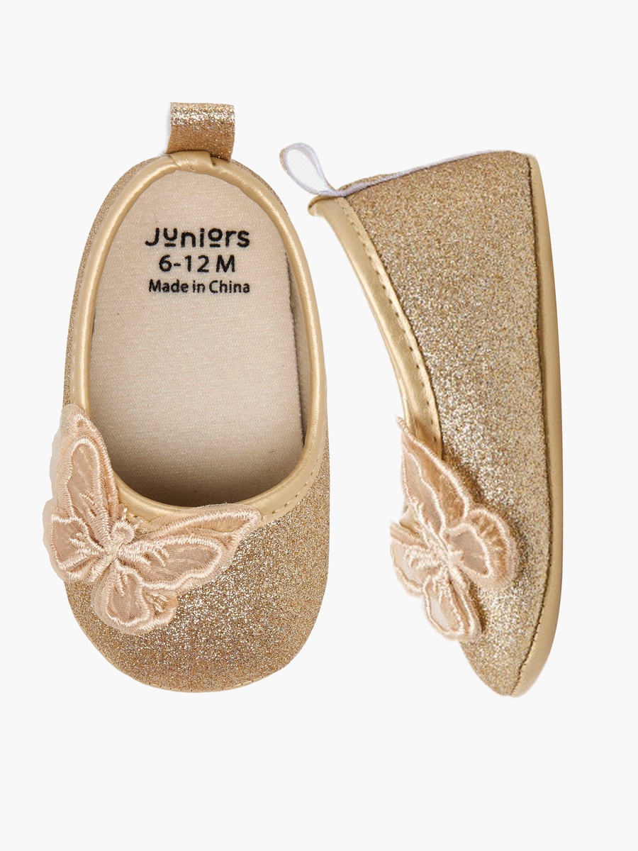 Butterfly Applique Booties with Pull Tab 