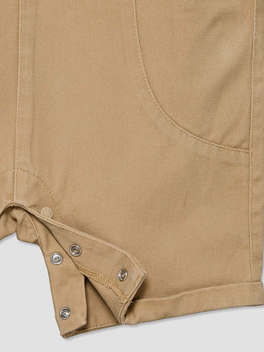 Crew Neck Short Sleeves T-Shirt and Dungaree Set with Pockets