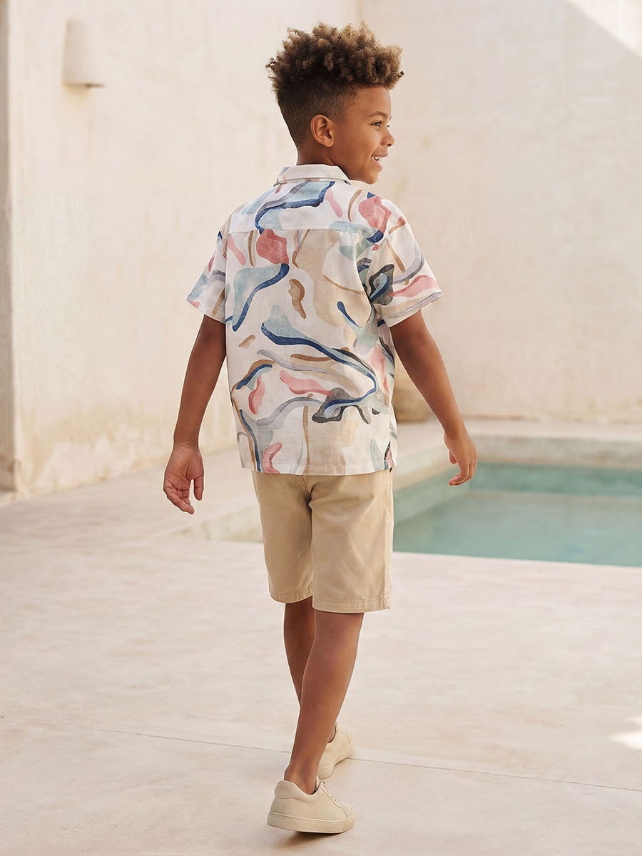 Short Sleeve Shirt with Abstract Print